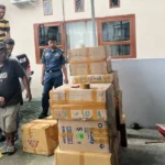 Ribuan bungkos rokok ilegal yang dikemas dengan karton digagalkan penyelundupannya di AMpana, Tojo Unauna, Sabtu (22/2/2025). (Foto: Penrem 132/Tdl)