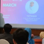 Direktur Jenderal Sumber Daya Manusia Kesehatan, Kementerian Kesehatan, Yuli Farianti, pada peluncuran MARCH, proyek kolaboratif antara UNFPA dan Pemerintah Indonesia yang bertujuan memperkuat kapasitas bidan untuk menurunkan angka kematian ibu dan bayi baru lahir, di Jakarta, Senin (10/3/2025). (Foto: UNFPA Indonesia/Itsnain Bagus)