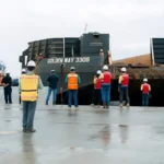 Kunjungan Komandan Lantamal VI TNI AL Makassar Brigjen TNI (Mar) Wahyudi di proyekpembangunan Jetty di IGP Morowali, Rabu (21/5/2025). (Foto: PT Vale Indonesia)