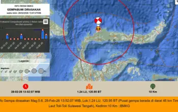 Gempa M5,5 Guncang Tolitoli, BMKG: Tidak Berpotensi Tsunami